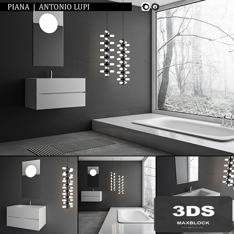Bathroom furniture set Piana