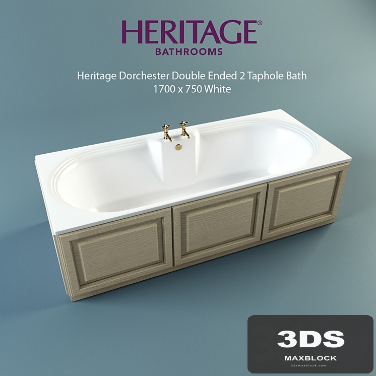 Bath Heritage Dorchester Double Ended 2 Taphole Bath